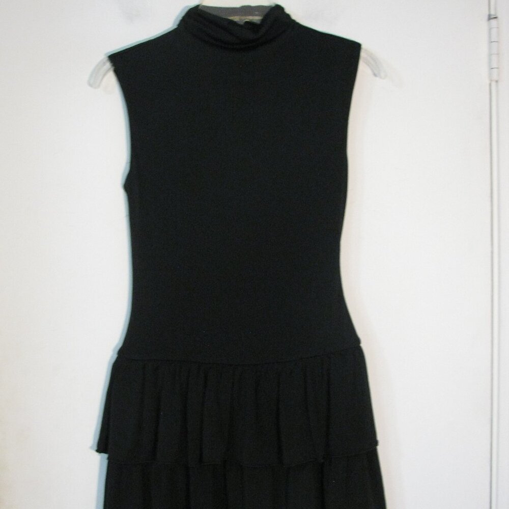 wild fable Black Sleeveless Turtleneck Mini Dress